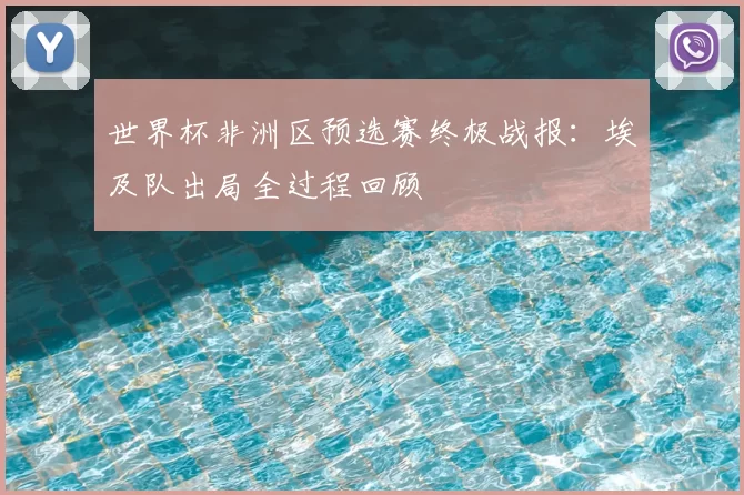 世界杯非洲区预选赛终极战报：埃及队出局全过程回顾